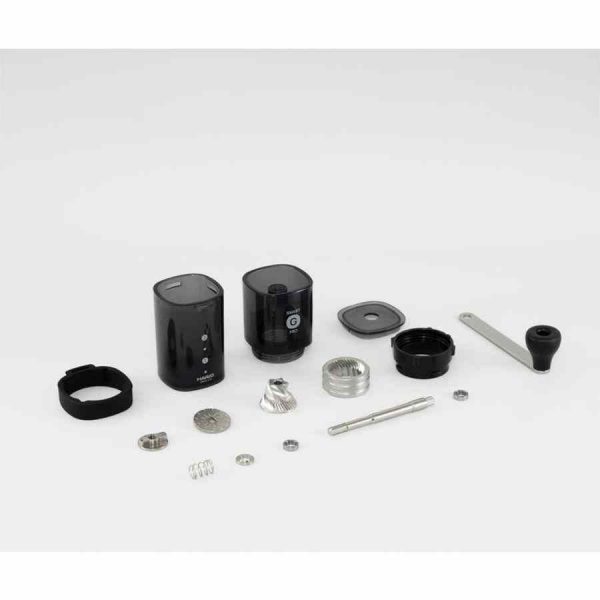Moedor de Café Hario Smart G PRO, design elegante em preto transparente, para moer grãos frescos. Aprecie o sabor puro do café!