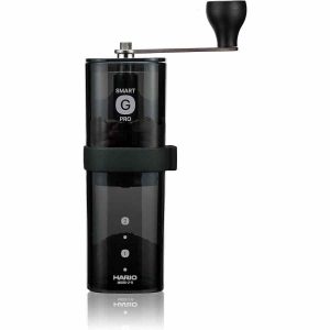 Moinho de café Hario Smart G PRO, preto transparente - Moedor de café de alta qualidade para a sua cozinha
