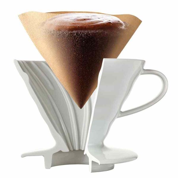 Gotejador de café de cerâmica Hario V60 tamanho 01 - Prepare café perfeito em casa com este dispositivo elegante e durável. Ideal para os amantes de café!