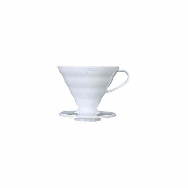 Recipiente de café em cerâmica Hario V60, ideal para extrair o café perfeito de tamanho 02, design sofisticado para amantes de café.