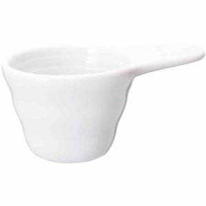 Colher medidora de café em cerâmica Hario V60 12g, branca, ferramenta essencial para preparar café perfeito em casa, durável e elegante para sua cozinha.