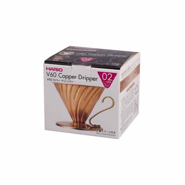 Gotejador de café em cobre de alta qualidade Hario V60 tamanho 02 para extração perfeita. Compre agora e eleve sua experiência de café!