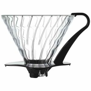Gotas de sabor: Gotejador de café de vidro Hario V60 tamanho 03, preto - Desfrute do café perfeito em casa ou no escritório
