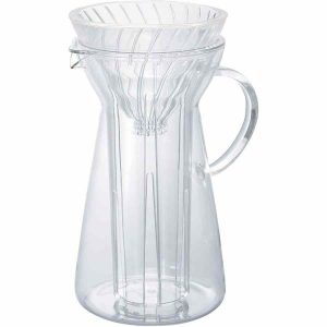 Cafeteira gelada de vidro Hario V60 700 ml - Preparação perfeita de café gelado em casa! Design elegante e funcional para os amantes de café exigentes.