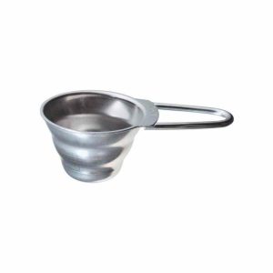 Colher medidora Hario V60 metálica para café fresco - Utensílio de precisão em aço inoxidável para medidas perfeitas. Ideal para baristas.