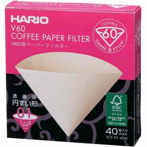 Papel de café marrom Hario V60 Misarashi tamanho 01 - Filtros de qualidade para café, ideais para preparar sua bebida favorita.
