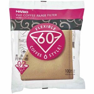 Filtros de café de papel Hario V60 Misarashi marrom, tamanho 02, 100 un - Para um café perfeito em casa ou no escritório. Compre já!