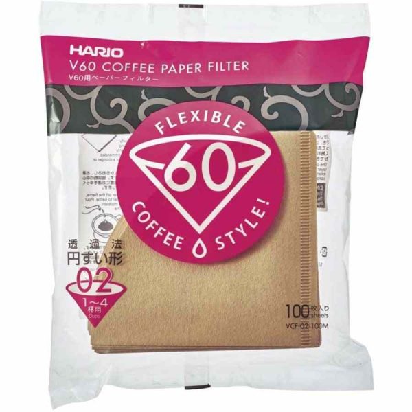 Filtros de café de papel Hario V60 Misarashi marrom, tamanho 02, 100 un - Para um café perfeito em casa ou no escritório. Compre já!