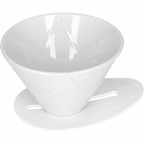 Gotejador Hario V60 One Pour Tamanho 02 em cerâmica branca para um café perfeito. Compre já a sua caneca Mugen de qualidade!