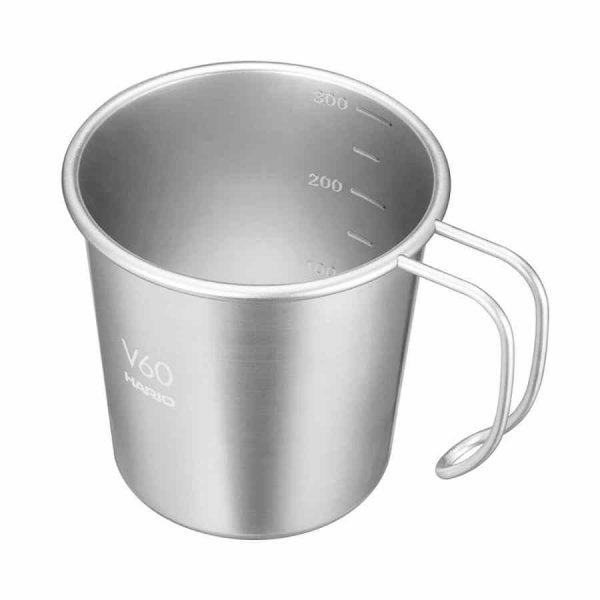Caneca empilhável de metal para exterior Hario V60 320 ml - Resistente e elegante para desfrutar do café ao ar livre. Ideal para amantes de café.