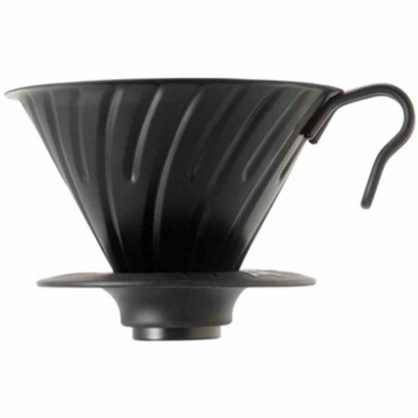 Gotejador de Aço Hario V60 Tamanho 02 com Base de Silicone, Preto Fosco - Café Perfeito em Casa ou no Escritório. Compre Agora na Nossa Loja Online!
