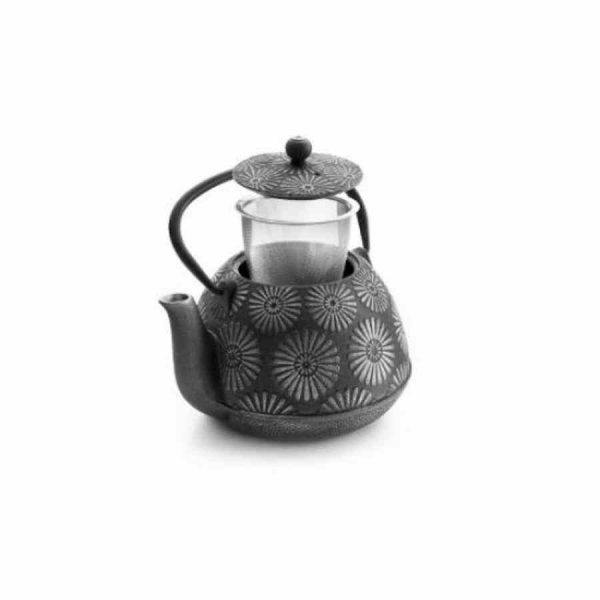Bule de chá em ferro fundido Ibili 1,2 l, flores para desfrutar do seu chá com elegância e qualidade. Compre online agora!