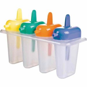Conjunto de 4 moldes para picolé Ibili de alta qualidade para fazer picolés deliciosos em casa. Ideal para verão!