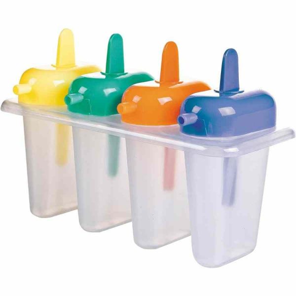 Conjunto de 4 moldes para picolé Ibili de alta qualidade para fazer picolés deliciosos em casa. Ideal para verão!
