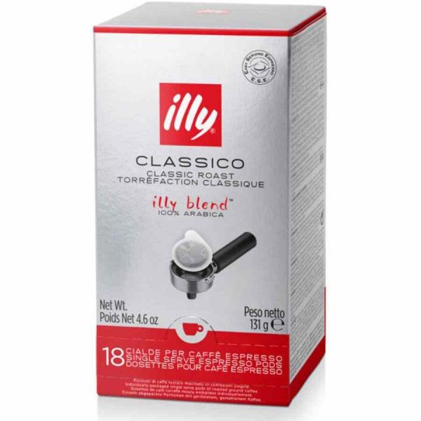 Cápsulas de café expresso illy Classico ESE 18 unidades - Desfrute do sabor intenso do café illy em casa. Compre online agora!