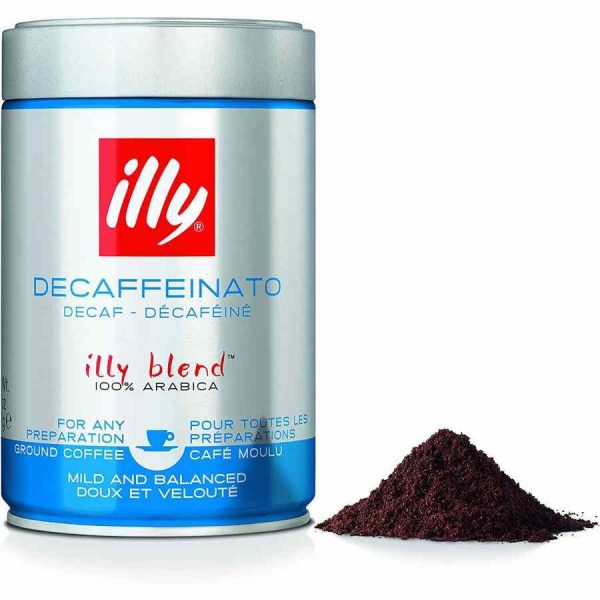 Café illy Espresso Descafeinado 250 g Moído - Aroma intenso e sabor suave. Desfrute do melhor café descafeinado de alta qualidade. Compre já!