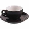 Xícara de café expresso IPA Milano 80 ml preta e branca, elegante e resistente para saborear um café perfeito em casa.
