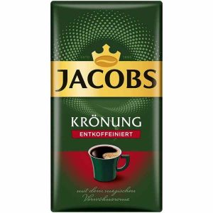 Café descafeinado Jacobs Kronung Entkoffeiniert 500 g - Torrado e moído, qualidade superior para os amantes de café sem cafeína.