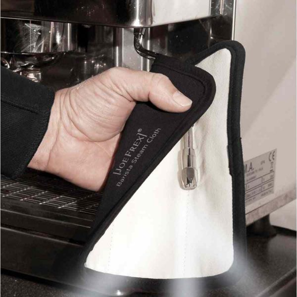 Pano de vapor JoeFrex Barista: acessório premium para limpeza de máquinas de café. Mantenha a sua máquina impecável com este pano de alta qualidade!