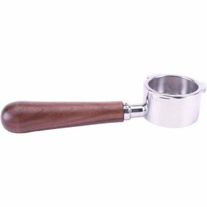 Porta-filtro nu sem fundo JoeFrex para DeLonghi Dedica, madeira de nogueira - Acessório premium para café espresso de qualidade.