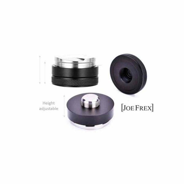 Nivelador de Café JoeFrex com Base de Palma, 58 mm, Cor Preto - Acessório de Café de Qualidade Premium para Baristas Exigentes.