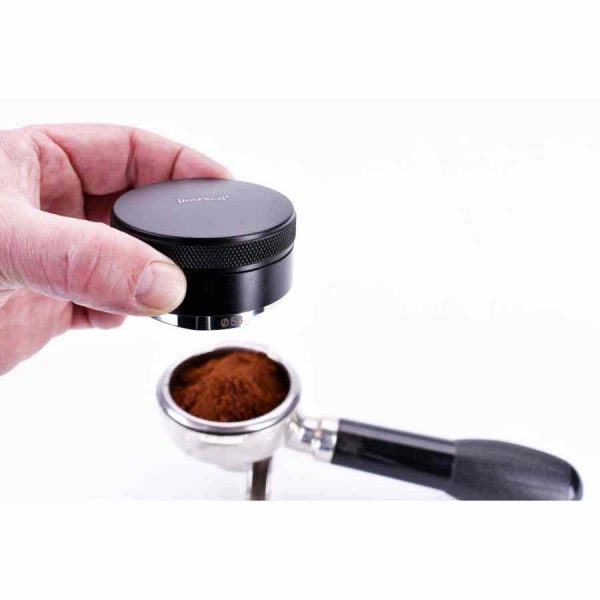 Aplanador JoeFrex Palm-Tamper 58 mm para Café, cor preta - Equipamento de alta qualidade para baristas exigentes. Compre agora!