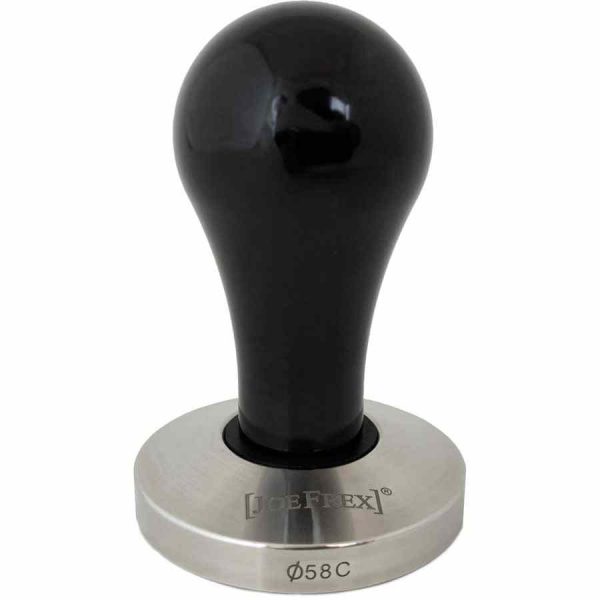 Compacto e elegante, o Tamper convexo JoeFrex 58 mm em preto pop é essencial para um café perfeito. Aproveite o melhor da qualidade!