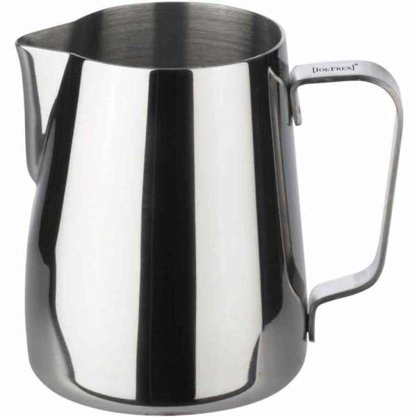 Jarro de leite JoeFrex: Utensílio de barista em aço inoxidável para vaporizar leite. Prepare bebidas irresistíveis em casa. Qualidade premium!