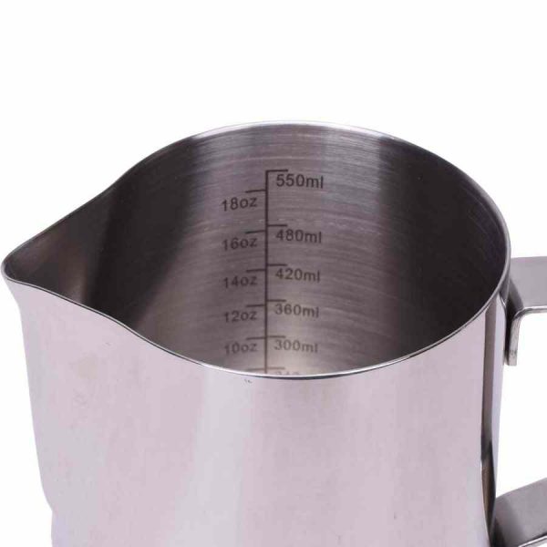 Jarro de leite JoeFrex com balança para latte art profissional - Acessório de barista de alta qualidade para café online.