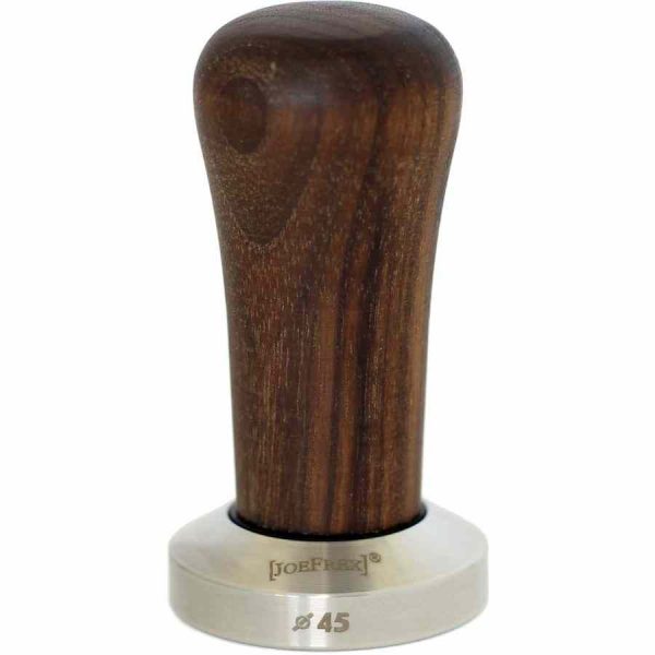 Tamper JoeFrex com cabo de madeira para café - Acessório premium para baristas exigentes