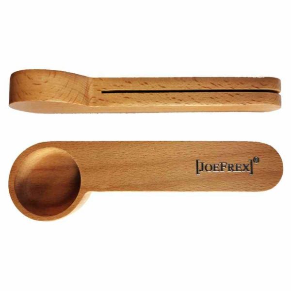 Medida de café em madeira JoeFrex com clipe 7g - Acessório premium para dosear café com precisão. Ideal para amantes de café exigentes.