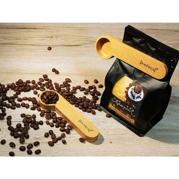 Medida de café em madeira JoeFrex com clipe 7 g - Acessório premium para dosagem de café fresco. Ideal para amantes de café exigentes. Compre agora!