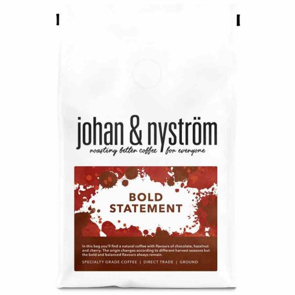 Café em grãos de alta qualidade Johan & Nyström Bold Statement 250 g - Aromático e intenso, perfeito para os amantes do café.
