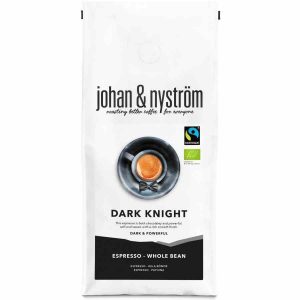 Johan & Nyström Espresso Dark Knight 500 g - Café em grãos premium para apreciadores exigentes. Compre online e saboreie a excelência.