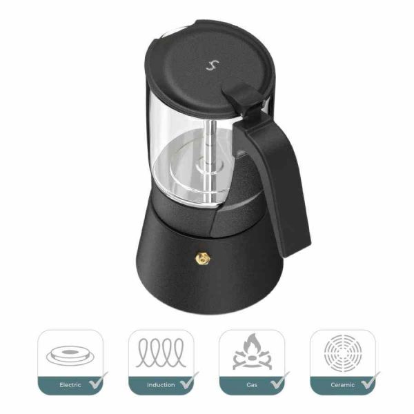 Pote Moka Joy Resolve ClearBrew™ 5-6 xícaras para café fresco e saboroso em casa. Aproveite o aroma!