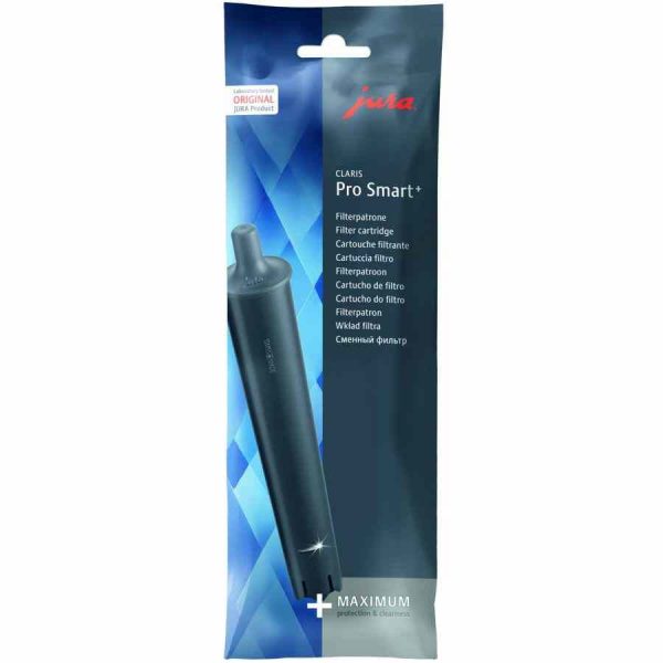 Filtro de água Jura Claris Pro Smart+ para café fresco e saboroso. Proteja a sua máquina com esta inovação suíça. Substituição fácil e duradoura.
