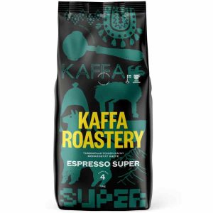 Delicioso Café Kaffa Roastery Espresso Super 1 kg em grãos para apreciar em casa, altamente aromático e encorpado.