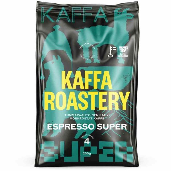Café em grãos Kaffa Roastery Espresso Super 250 g - Torra artesanal para um café de alta qualidade. Aproveite o aroma fresco e intenso!