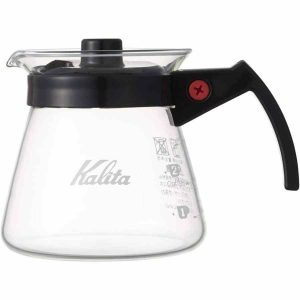 Servidor de vidro Kalita N 300 ml, alça preta: elegância e qualidade para o seu café especial. Compre online agora!