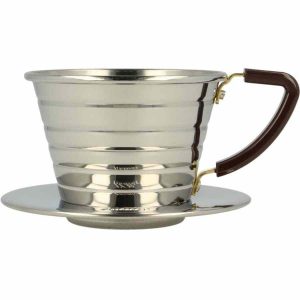 Gotejador de café Kalita Wave #155 em aço inoxidável de alta qualidade para uma experiência perfeita de café filtrado.