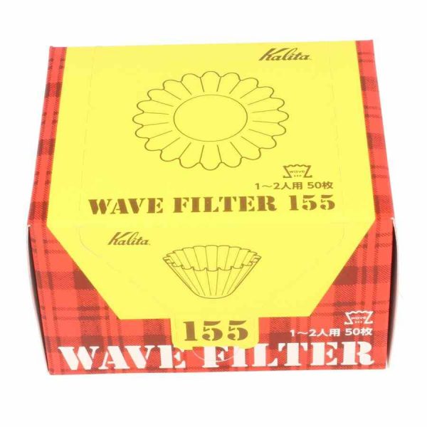 Pacote de 50 Papéis de Filtro Brancos Kalita Wave #155 para Café - Acessório de Qualidade Superior para Preparar Café Delicioso em Casa.