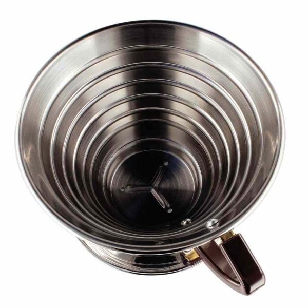 Gotejador de aço inoxidável Kalita Wave #185 para café filtrado de qualidade premium. Adquira o seu agora!