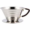 Gotejador de café em aço inoxidável Kalita Wave #185, design elegante para preparar café artesanal. Ideal para amantes de café exigentes.