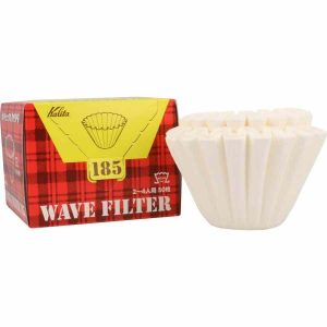 Filtros de café brancos Kalita Wave #185, pack de 50 unidades - filtro de alta qualidade para café filtrado. Perfeito para preparar o café perfeito em casa!