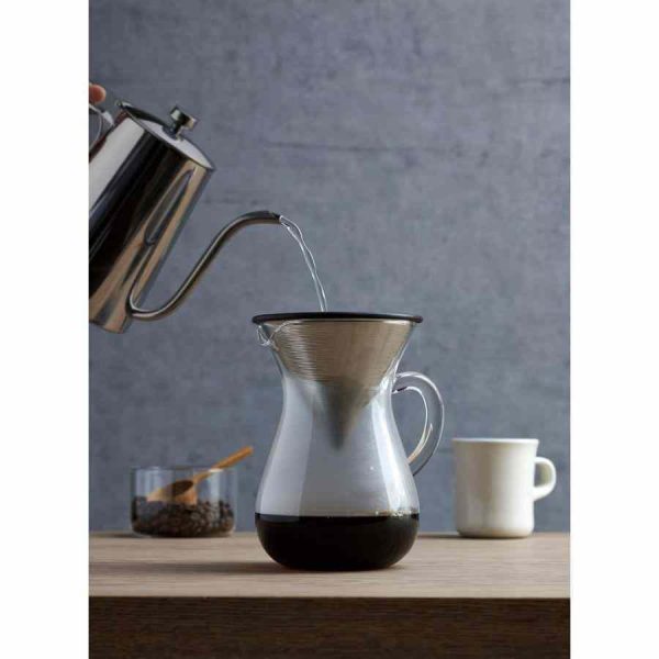Conjunto de jarra de café Kinto SCS com filtro de aço inoxidável para 2 xícaras - Desfrute do café perfeito em casa!