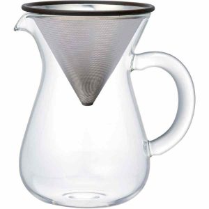 Conjunto de jarra de café Kinto SCS com filtro de aço inoxidável para 2 xícaras - Cafeteira premium para uma experiência autêntica.