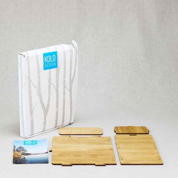 Caixa de Café em Madeira de Carvalho KOLO Design x Crema - Elegância e Qualidade para sua Cozinha. Compre Online Agora!
