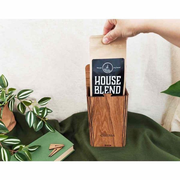 Caixa de Café em Madeira de Carvalho KOLO Design x Crema - Elegância e Qualidade para sua Cozinha. Compre Online!