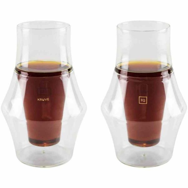 Copos de Vidro Kruve EQ Inspire 150 ml, conjunto de 2 unidades para apreciar o seu café com elegância. Ideal para cafeteira. Qualidade premium.