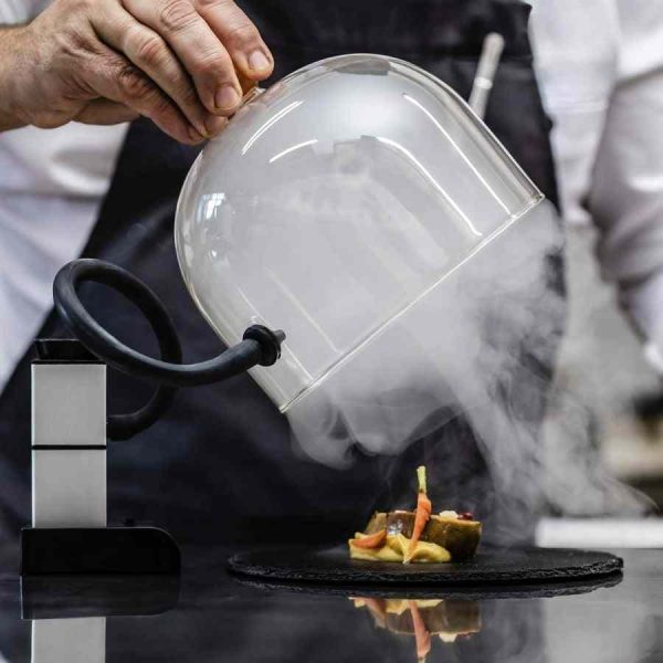 Sino de vidro Lacor para fumador de alimentos de 22 cm - Acabamento premium para um sabor autêntico! Ideal para defumar carnes e vegetais. Transforme cada refeição numa experiência gourmet.